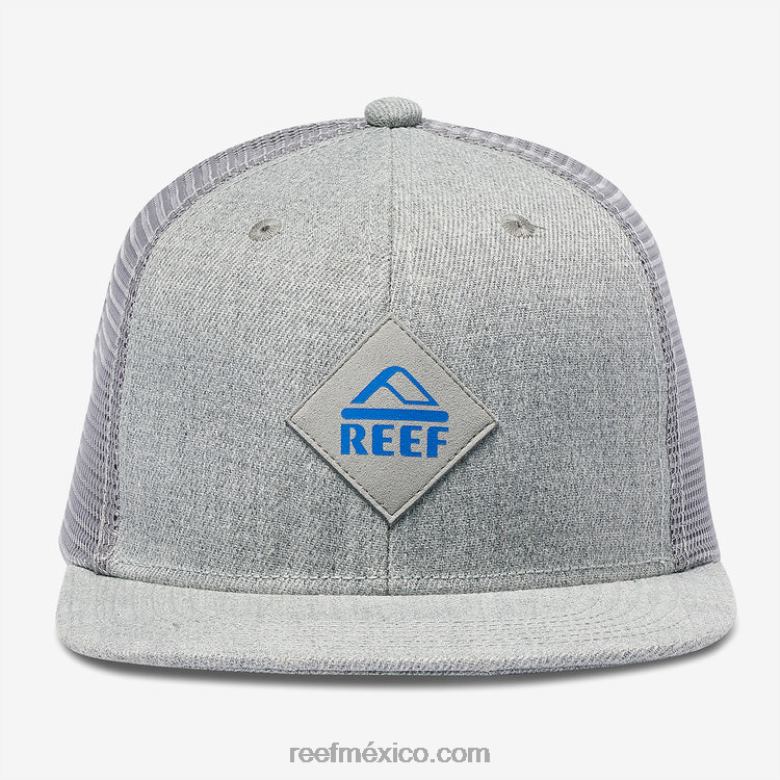 gorra de camionero madre snapback Reef hombres cuero gris B4FFZ767