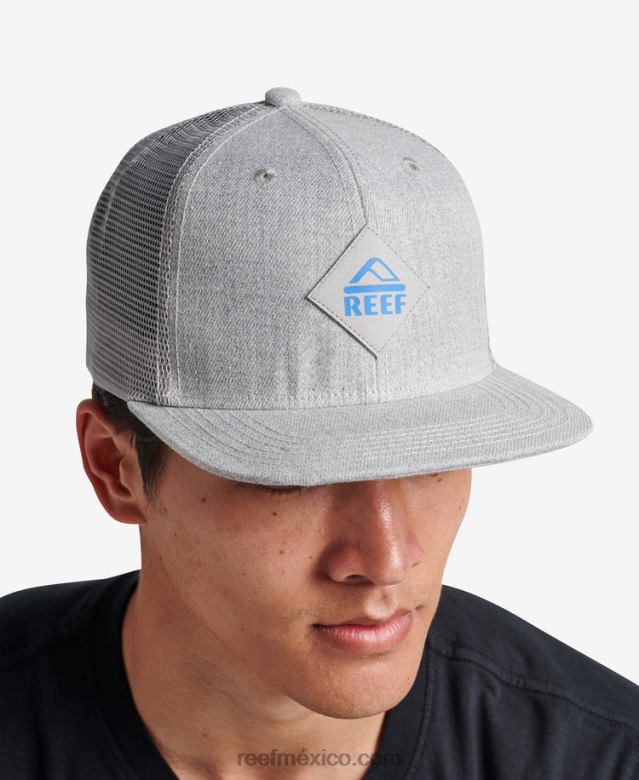 gorra de camionero madre snapback Reef hombres cuero gris B4FFZ767
