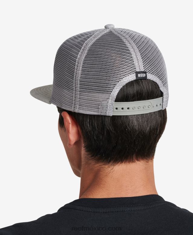 gorra de camionero madre snapback Reef hombres cuero gris B4FFZ767