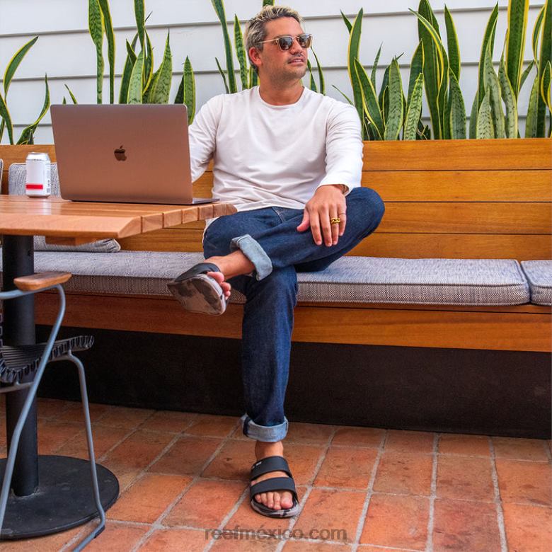 oasis se duplica Reef hombres mármol negro/taupe B4FFZ341