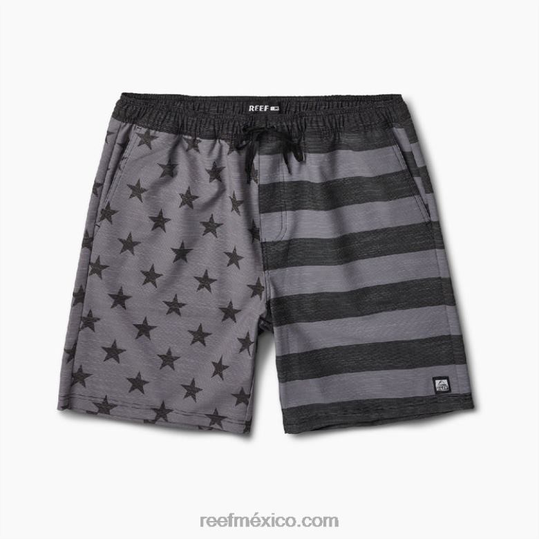 shorts de baño hancock 18\" Reef hombres caviar B4FFZ684