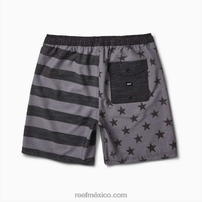 shorts de baño hancock 18\" Reef hombres caviar B4FFZ684