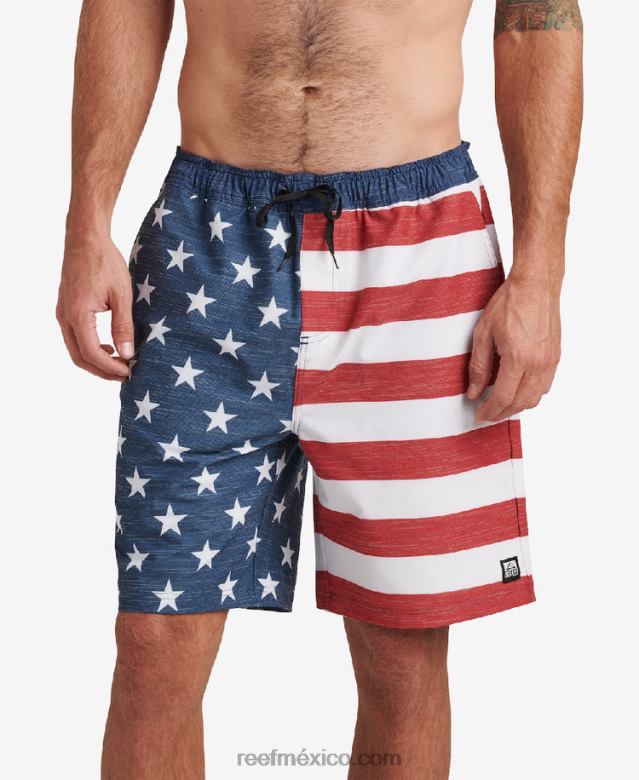 shorts de baño hancock 18" Reef hombres insignia azul B4FFZ680