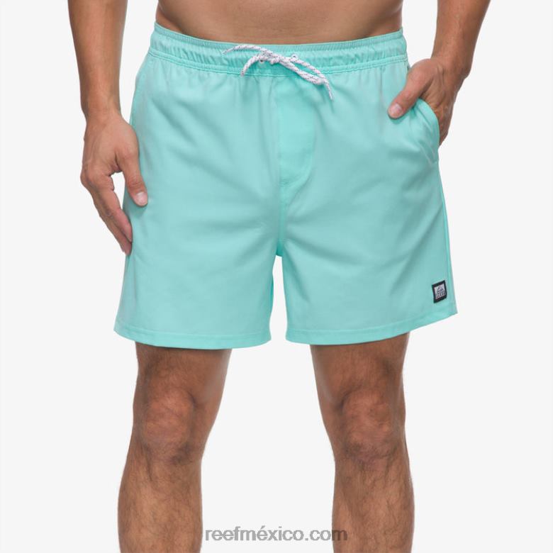 shorts de baño marzo cintura elástica 16" Reef hombres azul aruba B4FFZ689