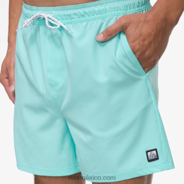 shorts de baño marzo cintura elástica 16\" Reef hombres azul aruba B4FFZ689