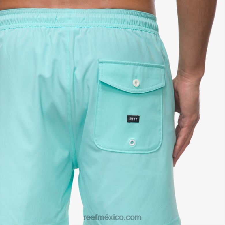 shorts de baño marzo cintura elástica 16\" Reef hombres azul aruba B4FFZ689