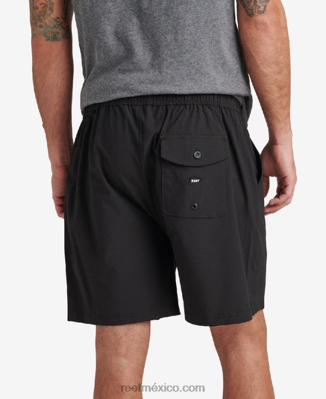 shorts de paseo con cintura elástica de 17\" Reef hombres caviar B4FFZ679