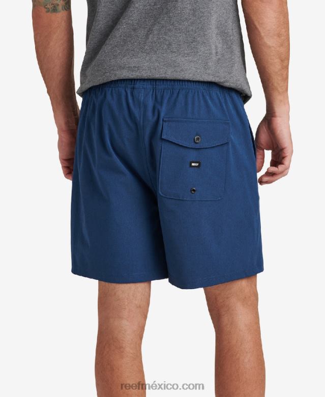 shorts de paseo con cintura elástica de 17\" Reef hombres insignias azules B4FFZ669