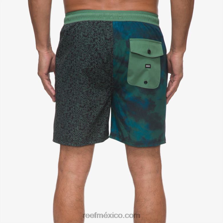 shorts de playa elliot con cintura elástica 17\" Reef hombres hiedra oscura B4FFZ700