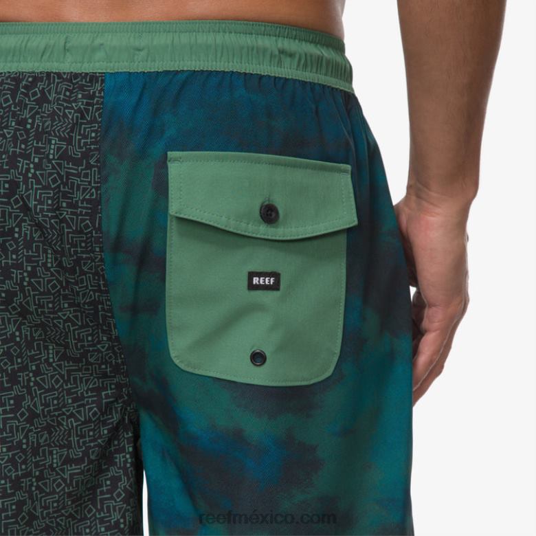 shorts de playa elliot con cintura elástica 17\" Reef hombres hiedra oscura B4FFZ700