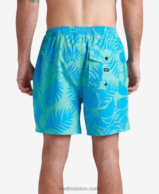 tabla corta walton 19\" Reef hombres verde electrico B4FFZ717