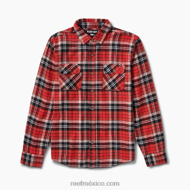 bisbee camisa tejida de franela Reef hombres chile picante B4FFZ664