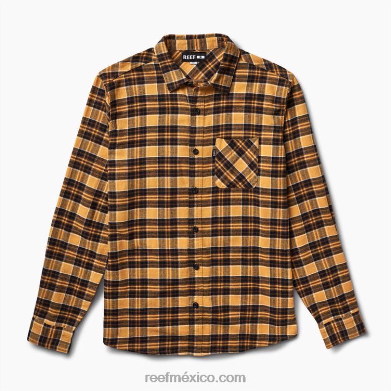camisa de franela de manga larga kosma Reef hombres acantilado de roble B4FFZ667