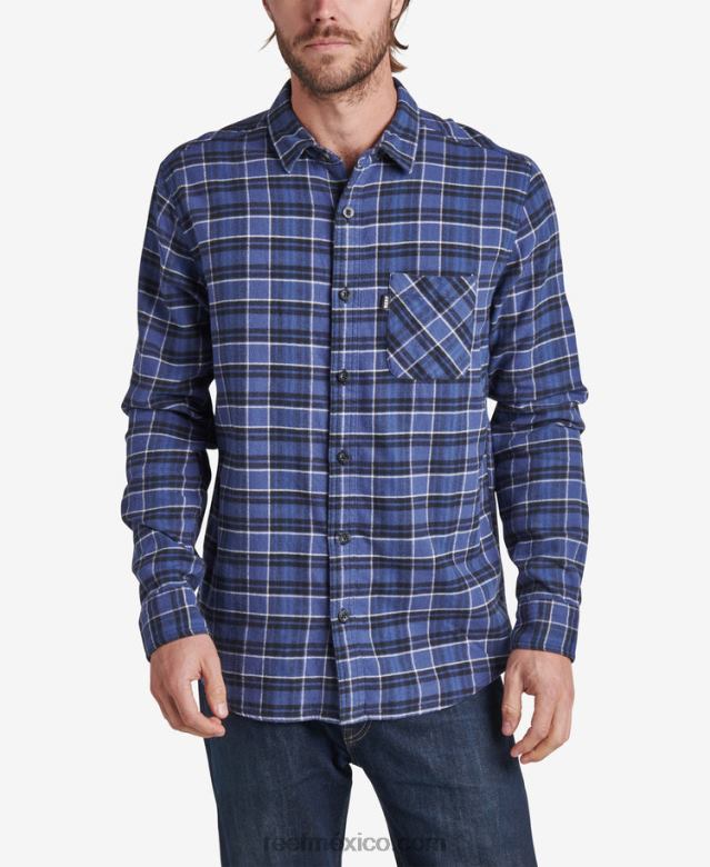 camisa de franela de manga larga kosma Reef hombres azul índigo B4FFZ650
