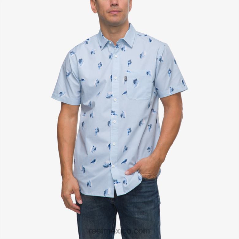 camisa de manga corta con diseño de barril Reef hombres ruta aérea B4FFZ654