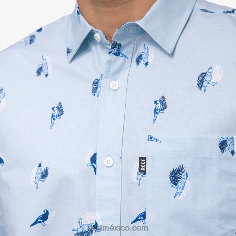 camisa de manga corta con diseño de barril Reef hombres ruta aérea B4FFZ654