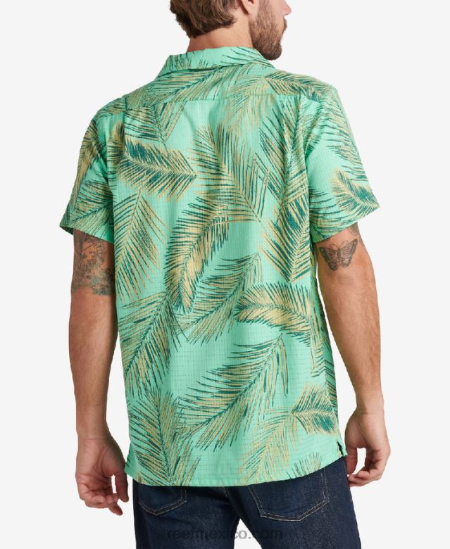 camisa de manga corta peters Reef hombres verde electrico B4FFZ668
