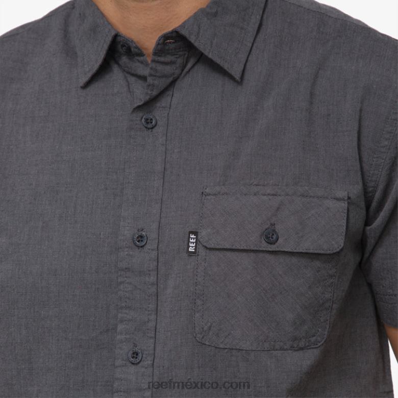 camisa de manga corta winfred Reef hombres caviar B4FFZ645