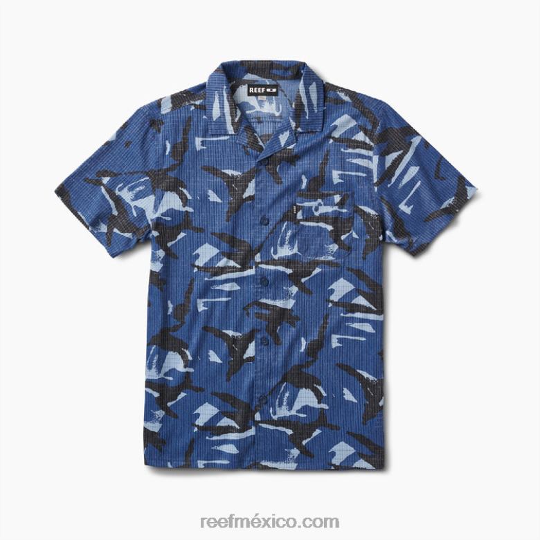 camisa mecánica rhys Reef hombres insignia azul B4FFZ663