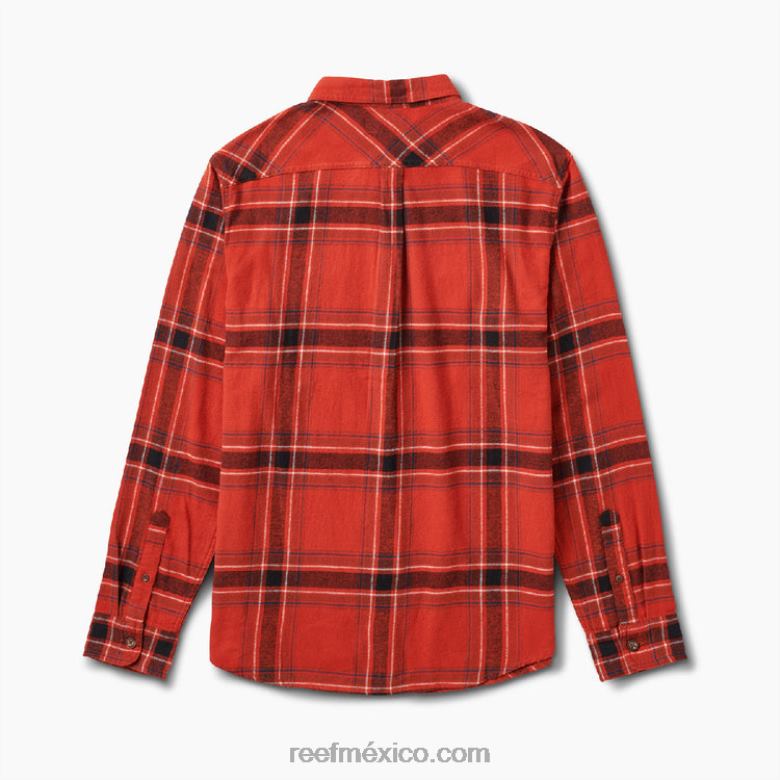 camisa tejida de franela vaughn Reef hombres ocre rojo B4FFZ661