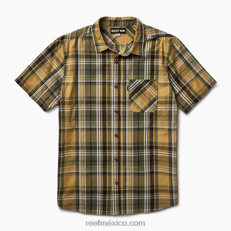 camisa tejida de manga corta pardy Reef hombres semillas de hinojo B4FFZ662