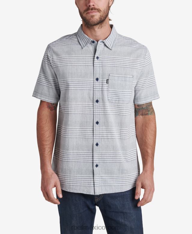 manny camisa de manga corta Reef hombres azul índigo B4FFZ638