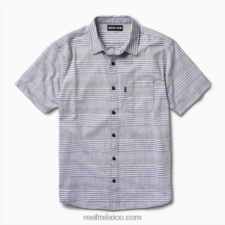 manny camisa de manga corta Reef hombres azul índigo B4FFZ638