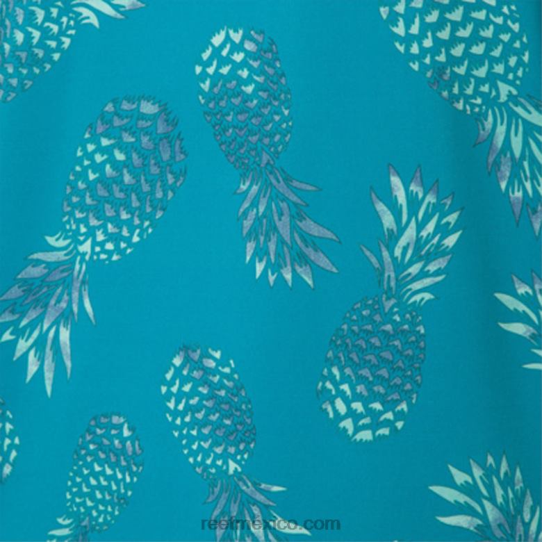 polo de manga corta con volante Reef hombres azulejo azul B4FFZ652