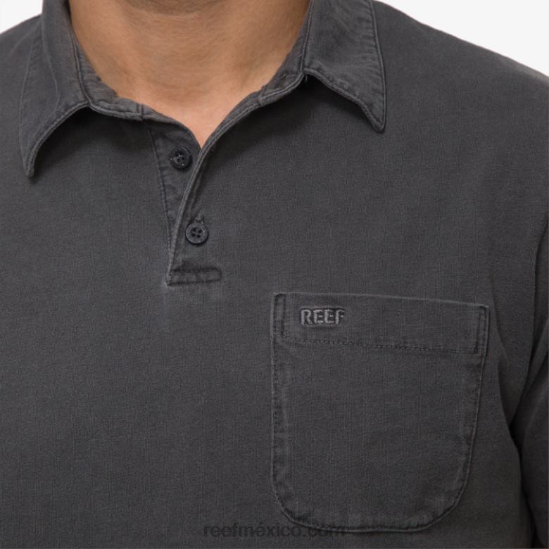 polo de manga corta walker Reef hombres negro pirata B4FFZ641
