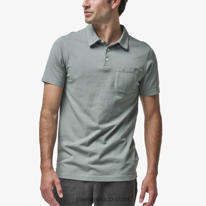 polo de manga corta walker Reef hombres verde chino B4FFZ637