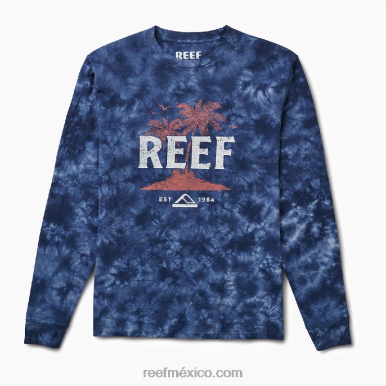 Camiseta Intel de manga corta con teñido anudado Reef hombres Armada B4FFZ626