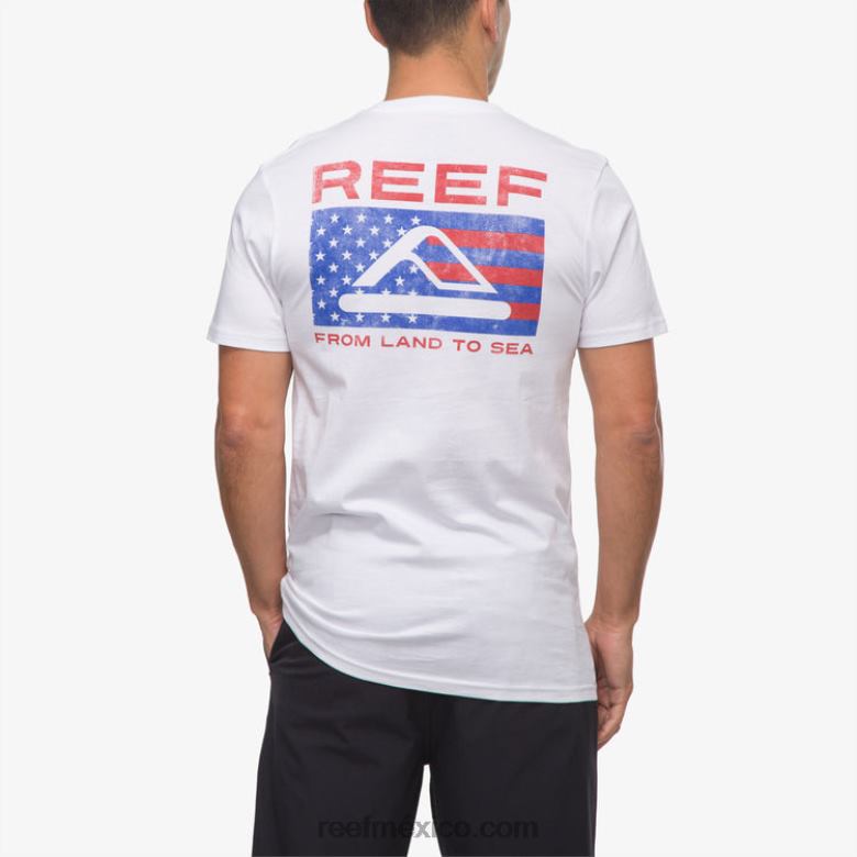 camiseta beverly manga corta Reef hombres blanco brillante B4FFZ564