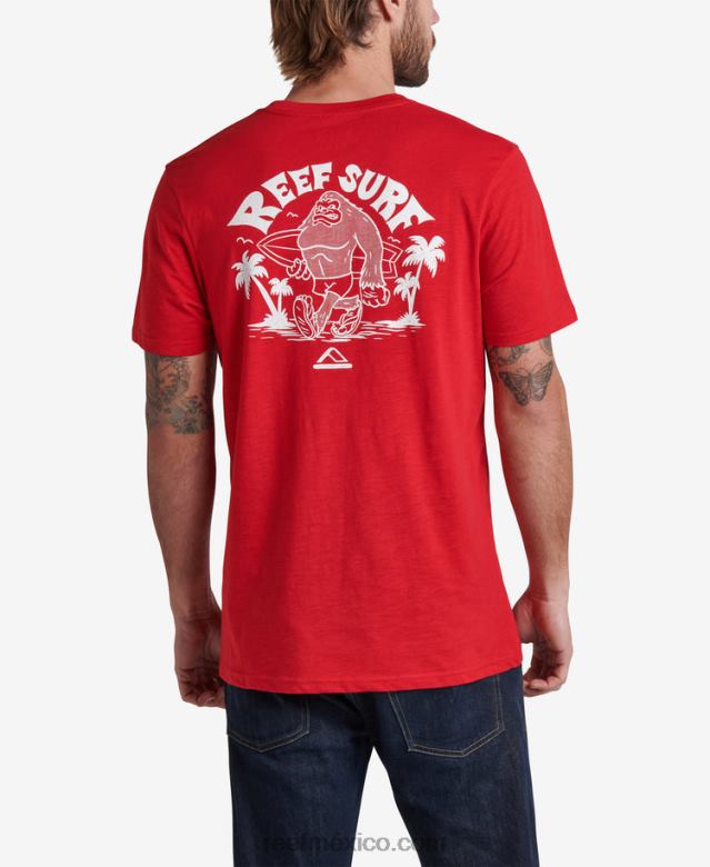 camiseta con gráfico flameado de herman Reef hombres montaña roja B4FFZ611
