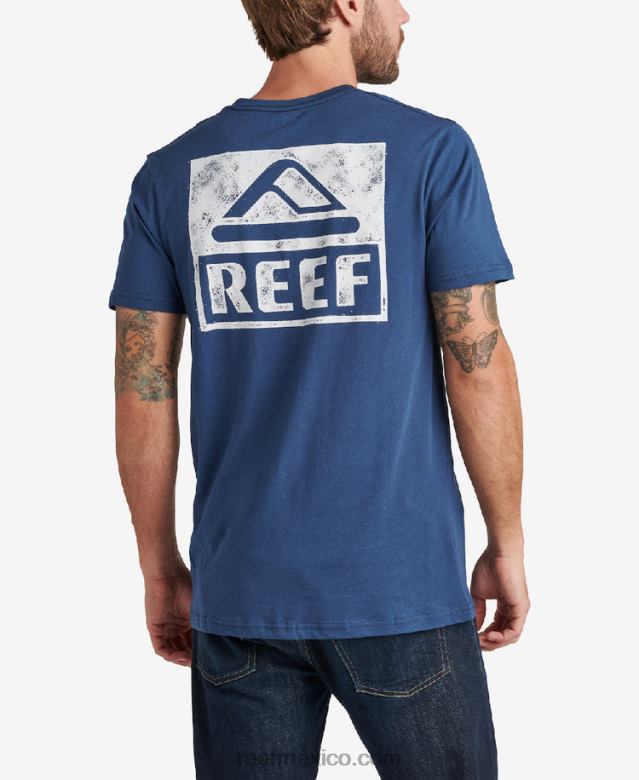 camiseta de manga corta Reef hombres insignias azules B4FFZ554