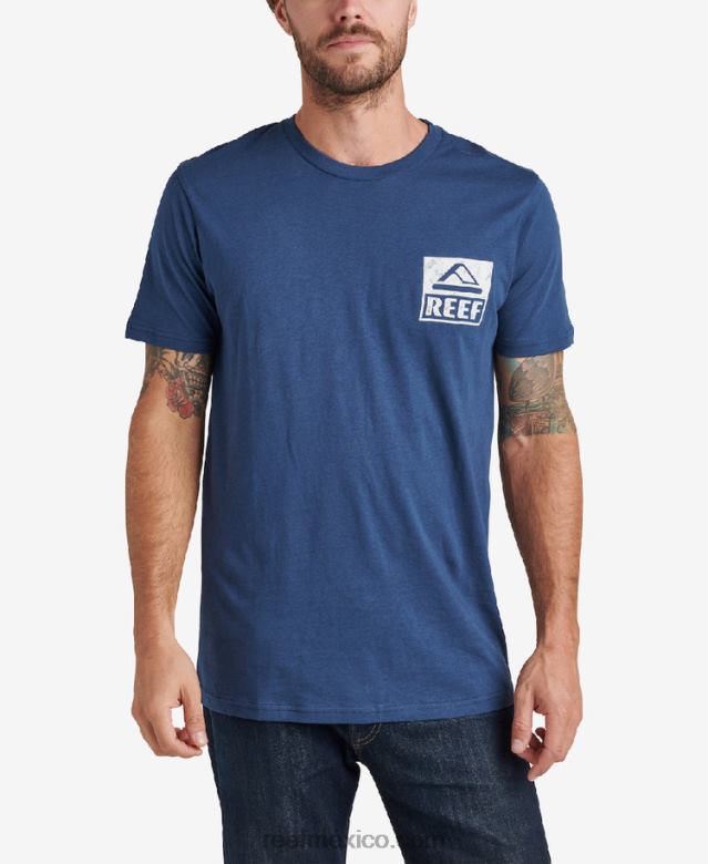 camiseta de manga corta Reef hombres insignias azules B4FFZ554