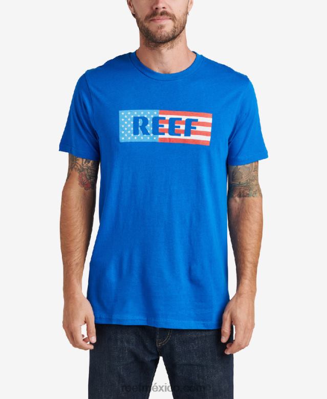camiseta de manga corta Reef hombres lapislázuli B4FFZ620