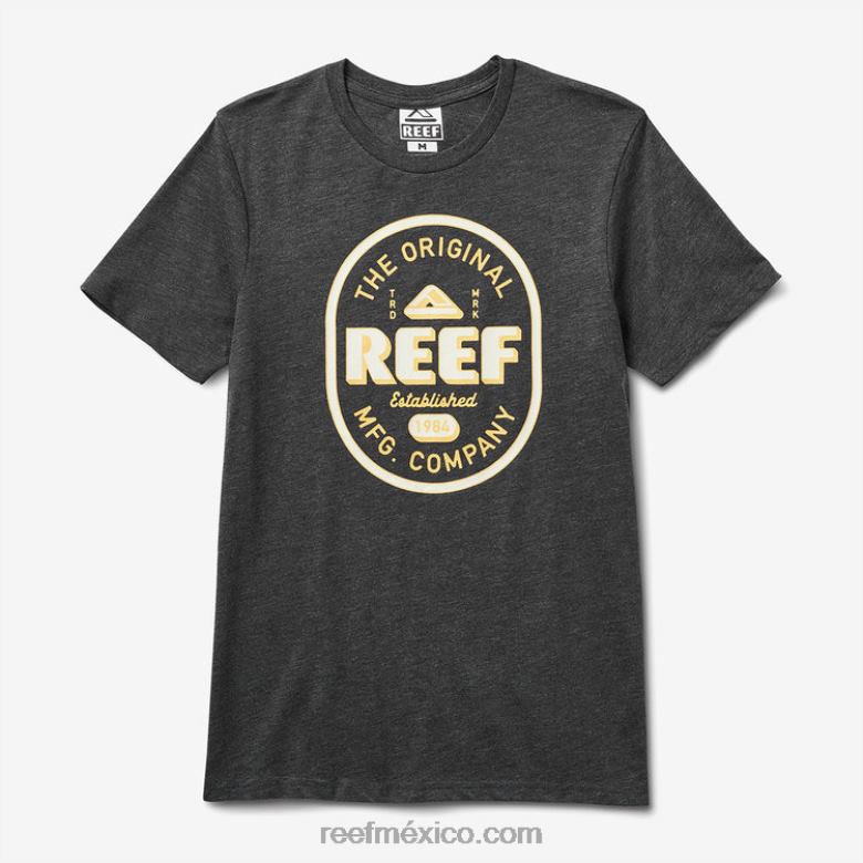 camiseta de manga corta clark flameada Reef hombres carbón vegetal B4FFZ601