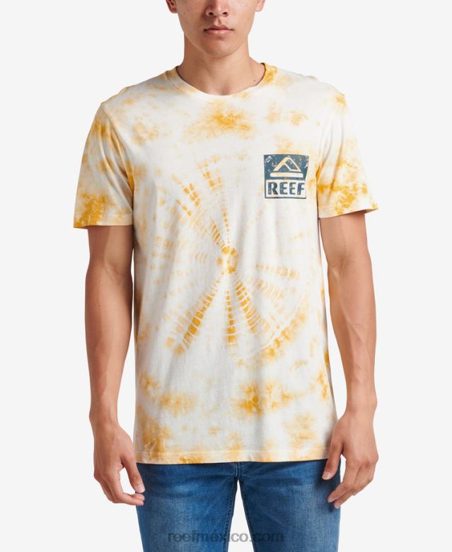 camiseta de manga corta con teñido anudado Reef hombres mineral B4FFZ579