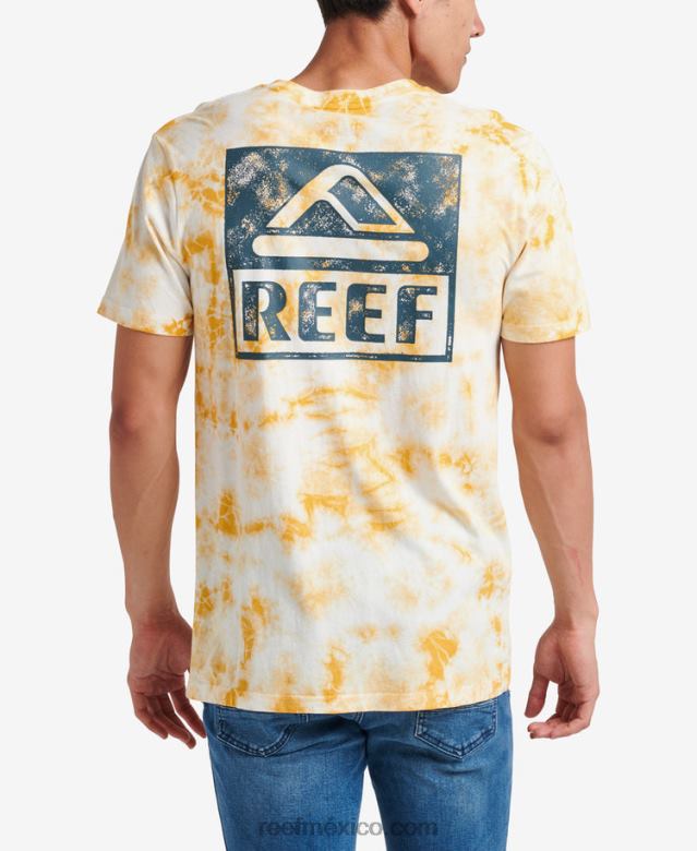 camiseta de manga corta con teñido anudado Reef hombres mineral B4FFZ579