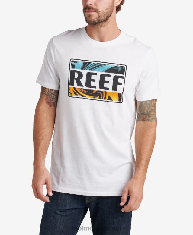 camiseta de manga corta de bengala Reef hombres malvavisco B4FFZ617