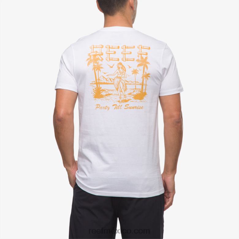 camiseta de manga corta de niña de la isla Reef hombres blanco brillante B4FFZ559