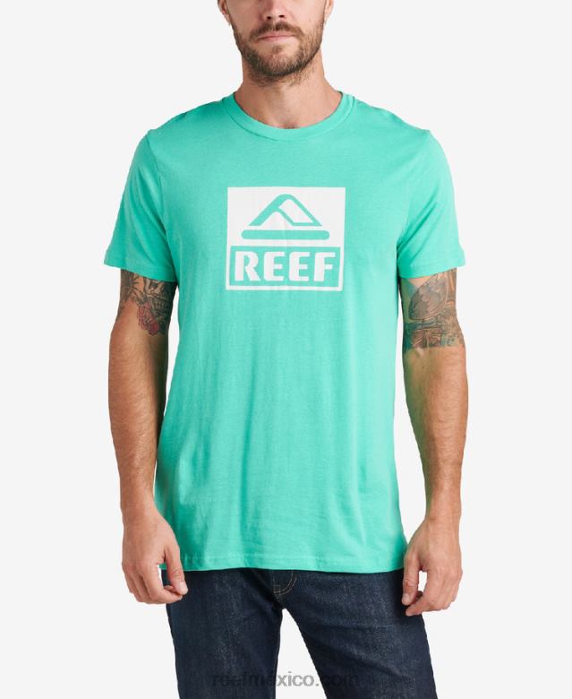 camiseta de manga corta del conductor Reef hombres verde electrico B4FFZ583