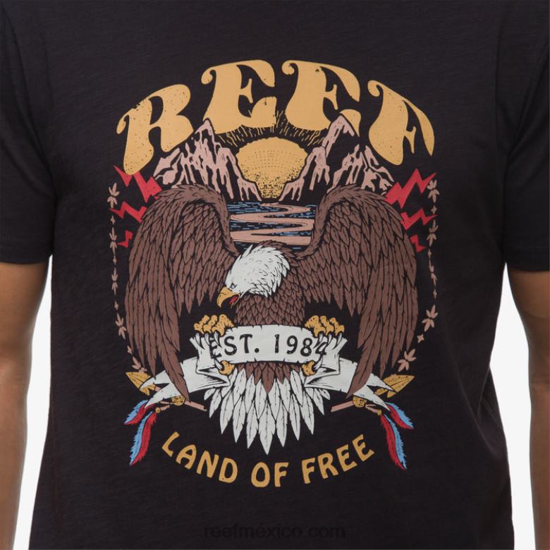 camiseta de manga corta libertad Reef hombres caviar B4FFZ566