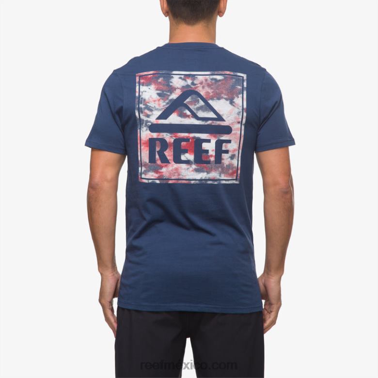 camiseta de manga corta libertad Reef hombres insignia azul B4FFZ568