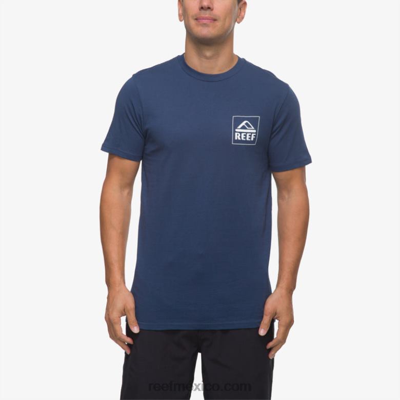 camiseta de manga corta libertad Reef hombres insignia azul B4FFZ568