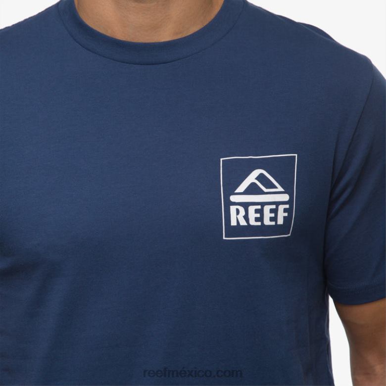 camiseta de manga corta libertad Reef hombres insignia azul B4FFZ568
