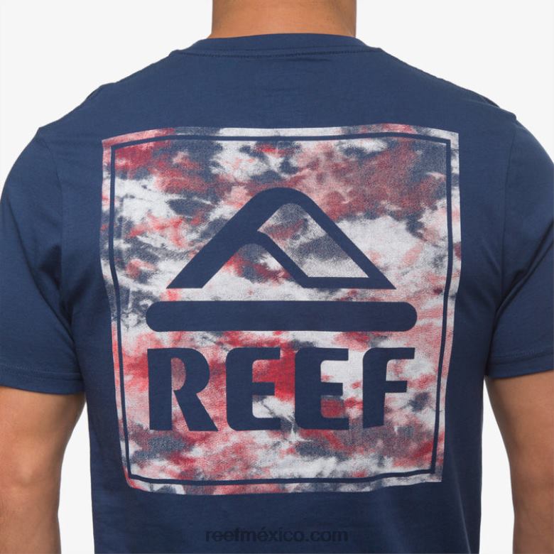 camiseta de manga corta libertad Reef hombres insignia azul B4FFZ568