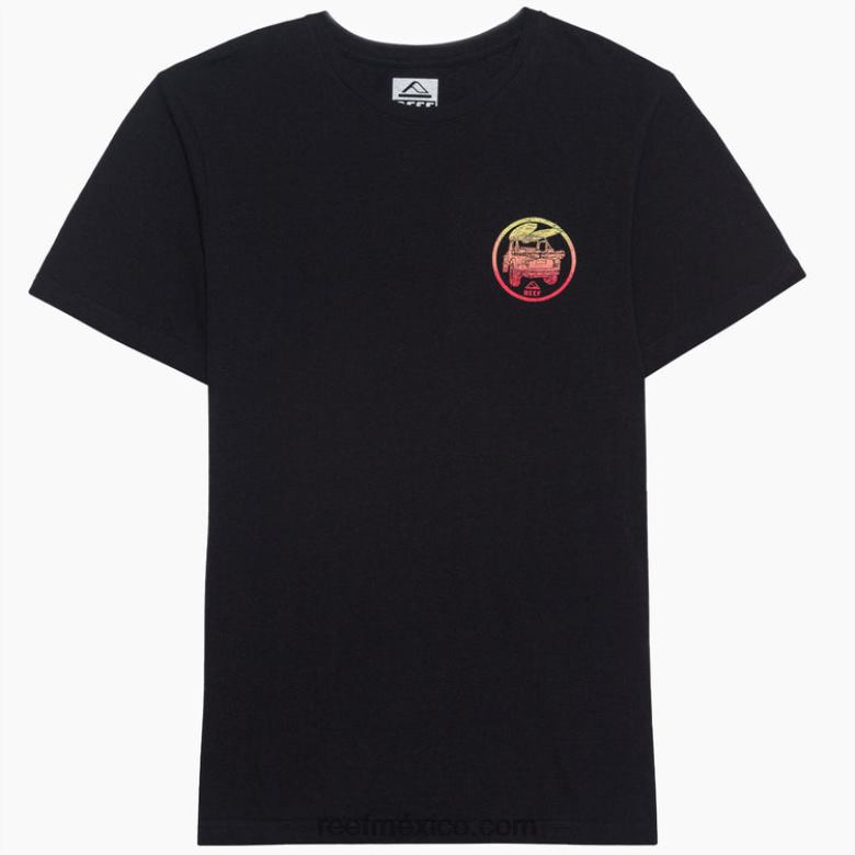 camiseta de manga corta reciclo salado Reef hombres negro B4FFZ592