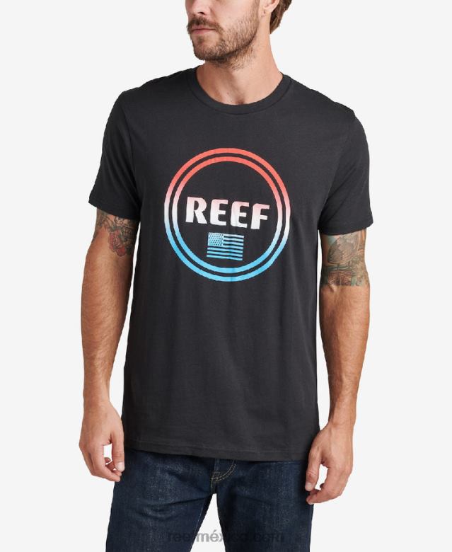 camiseta de manga corta shimmy Reef hombres caviar B4FFZ607