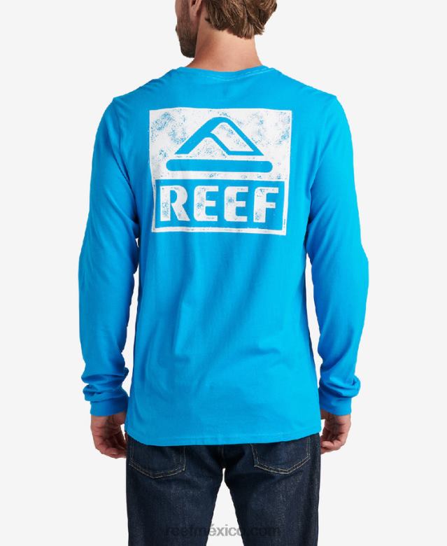 camiseta de manga larga con gráfico de wellie Reef hombres océano hawaiano B4FFZ603